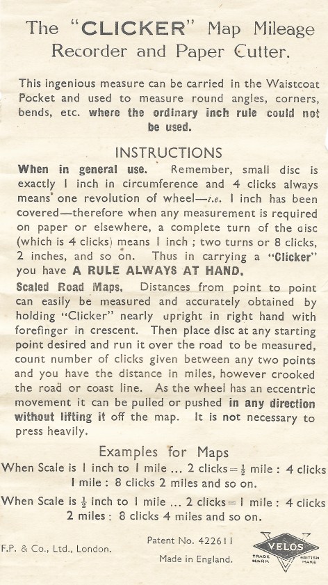 Instruction leaflet for the Velos Clicker