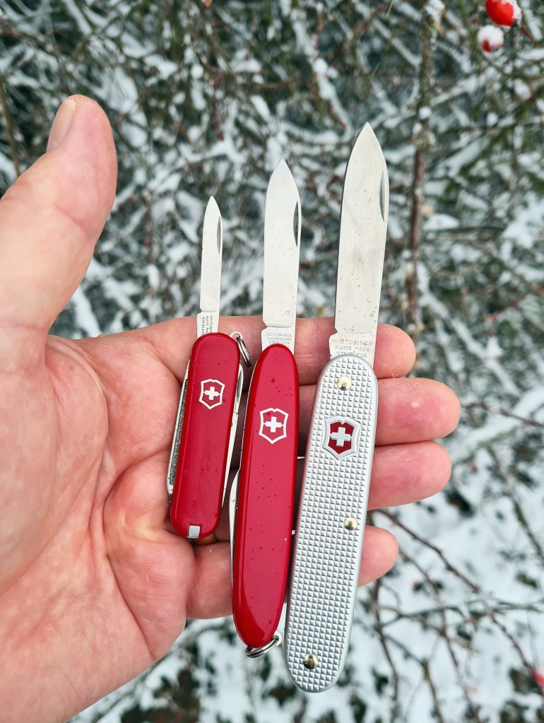 84mm Excelsior with 58mm Classic and 93mm Pioneer Swiss Army 1