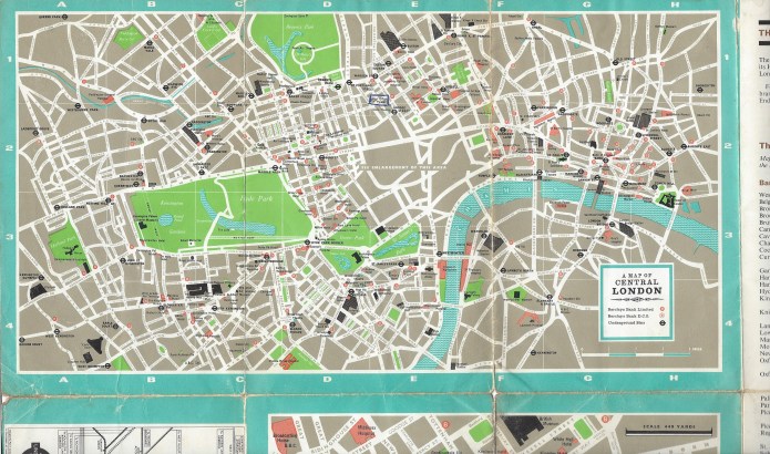 Detail from map released by Barclays Bank in 1970. Scale is 5cm to the mile