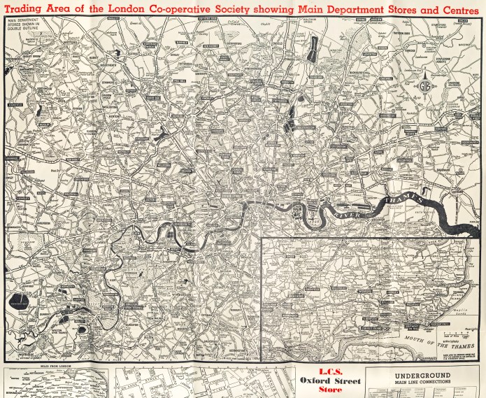 Trading map of the London Co-operative Society. c1960