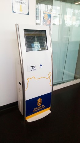 Ticket machine at entrance to municipal building in Las Palmas
