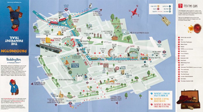 The simple map provided for the 2018 Pawprint Trail is barely adequate, but it is a simple walk with few opportunities to get lost so just about suffices. With a family audience in mind, the designer has included toilets, parks, play areas and picnic spots