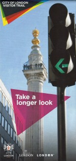 City of London Visitor Trail is adequate for visiting many of London's tourist spots by foot. Each square represents approximately 400m, taking roughly five minutes to walk. Printed September 2016