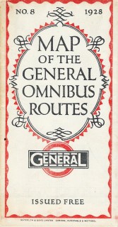 Map of the General Omnibus Routes provided free to the public by the London General Omnibus Co. Ltd. 1928