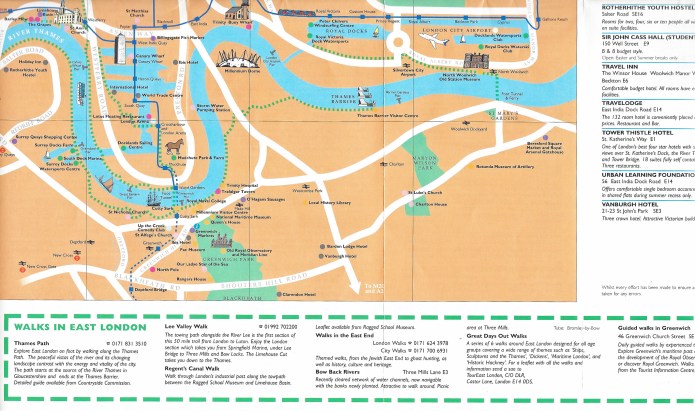 Detail from East of London Visitors Guide. Try finding your way around Greenwich with this map and you would find it impossible