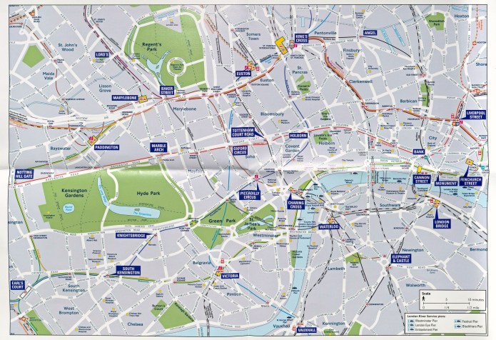 One of the two maps included on TfL's Central London bus and waling map. October 2017