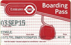 'Boarding Pass' for the Emirates Air-Line. 2015