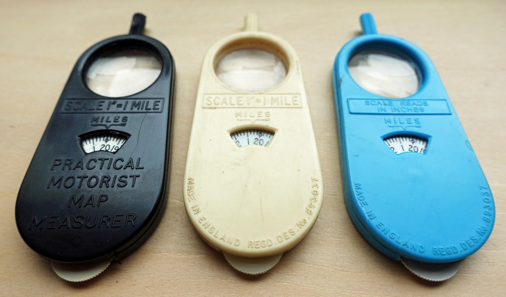 The altered text across three generations of map measurer