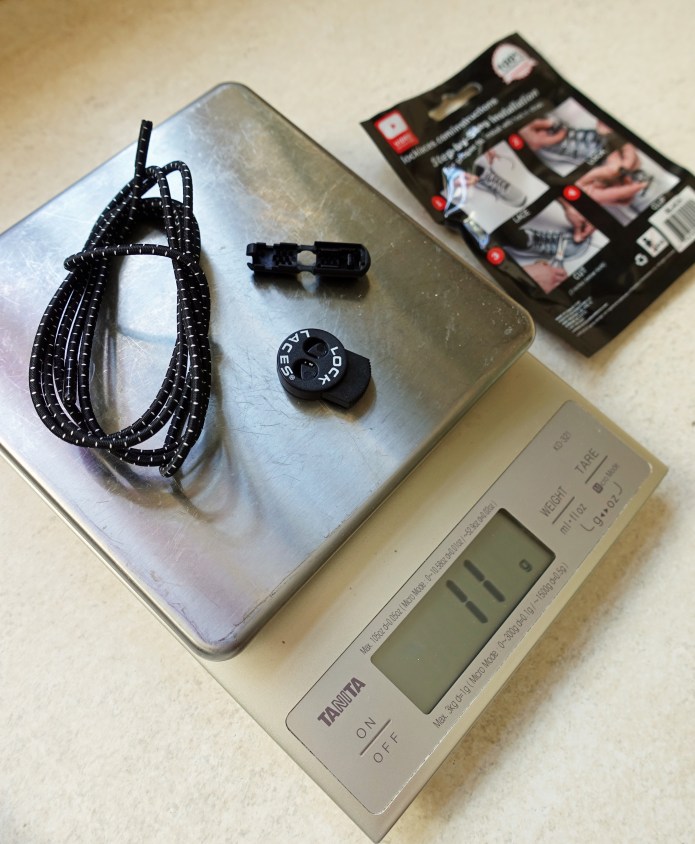 Kit come with two laces, two lock eyelets and two cord clips, one set weighs 11g before excess length is trimmed