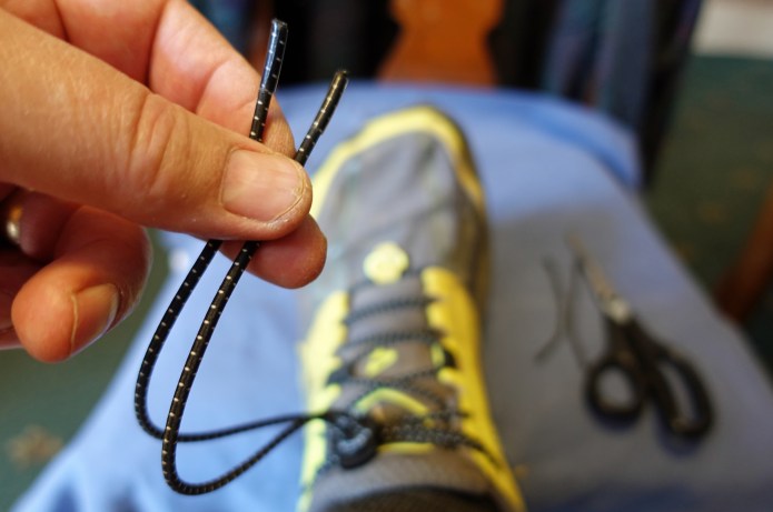 Laces are longer than required and need trimming