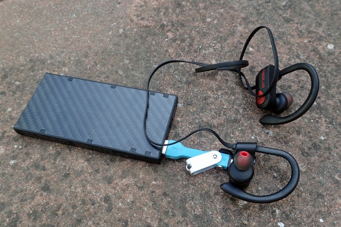 Treblab sports earbuds are bluetooth so require charging after some eight hours of use