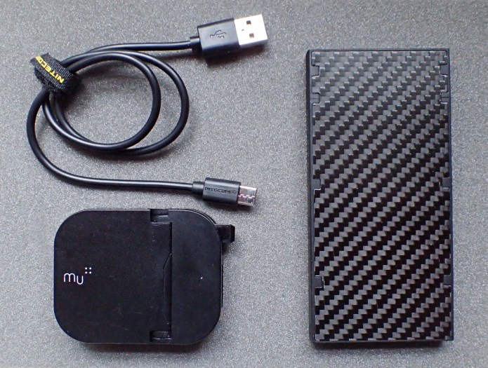 Nitecore NB10000 with supplied Nitecore 450mm charge cable, also my preferred plug, the folding single port Mu Tablet