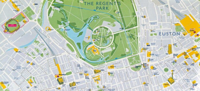 Detail from TfL's 'Summer 2012 Map', showing the Green Discovery Stroll through Regent's Park