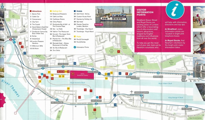 Detail from 2012 Newham Council leaflet showing the included map of Royal Docks London