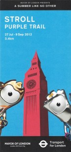 One of the Stroll trail maps produced for London visitors in 2012. This is the Purple Trail that mapped out a short 3.4km walk around Mayfair and Soho taking in Berkeley Square, Grosvenor Square, Bond Street, Hanover Square and Piccadilly Circus