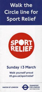 Free leaflet detailing the Walk the Circle Line for Sport Relief event held on 13 March 2016