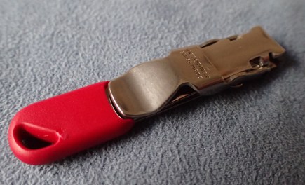 When folded, the Victorinox nail clippers take up little room. There is a hole in the handle to hang it from a keychain if required