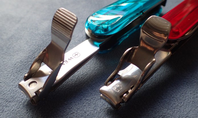 Discreet but important changes were made to the Victorinox/Wenger nail clipper to improve reliability and reduce its closed depth
