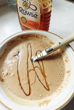 A simple breakfast- gofio with milk and honey