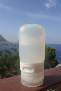 37ml GoToob. Used to wash hands with soap and water while on trail