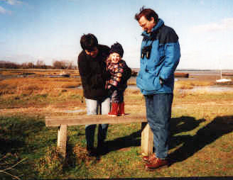 Three Points of the Compass family exploring the North Kent marshes in 1999, just as I did with my own mother 40 years previous