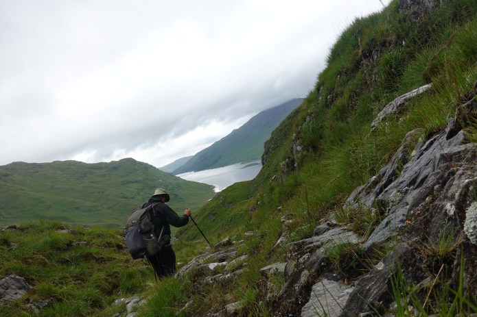Sitting on a protruding rock, my camera is wonky but this shot takes me back to a foul days hiking in Scotland