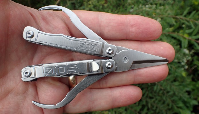 Finger loops on the Snippet aid in precision cutting from a multi-tool that will sit in the palm of a hand