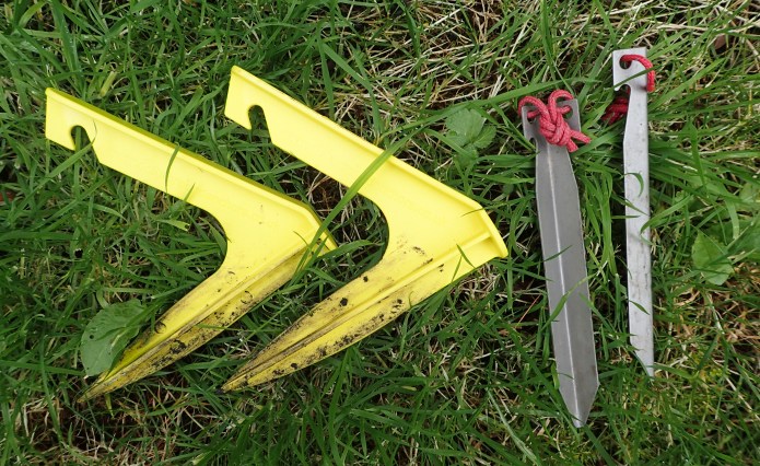 Two Delta Ground Anchors replace two Clamcleat Tornado in my peg selection when wilder conditions are expected