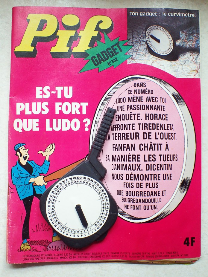 Pif Gadget, with free gift of Le Curvimètre 