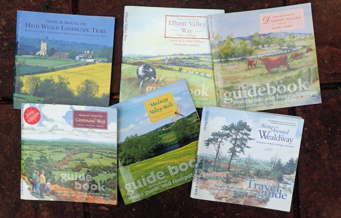 Six of the beautifully produced but impractical County Council guides for walks either in or including Kent