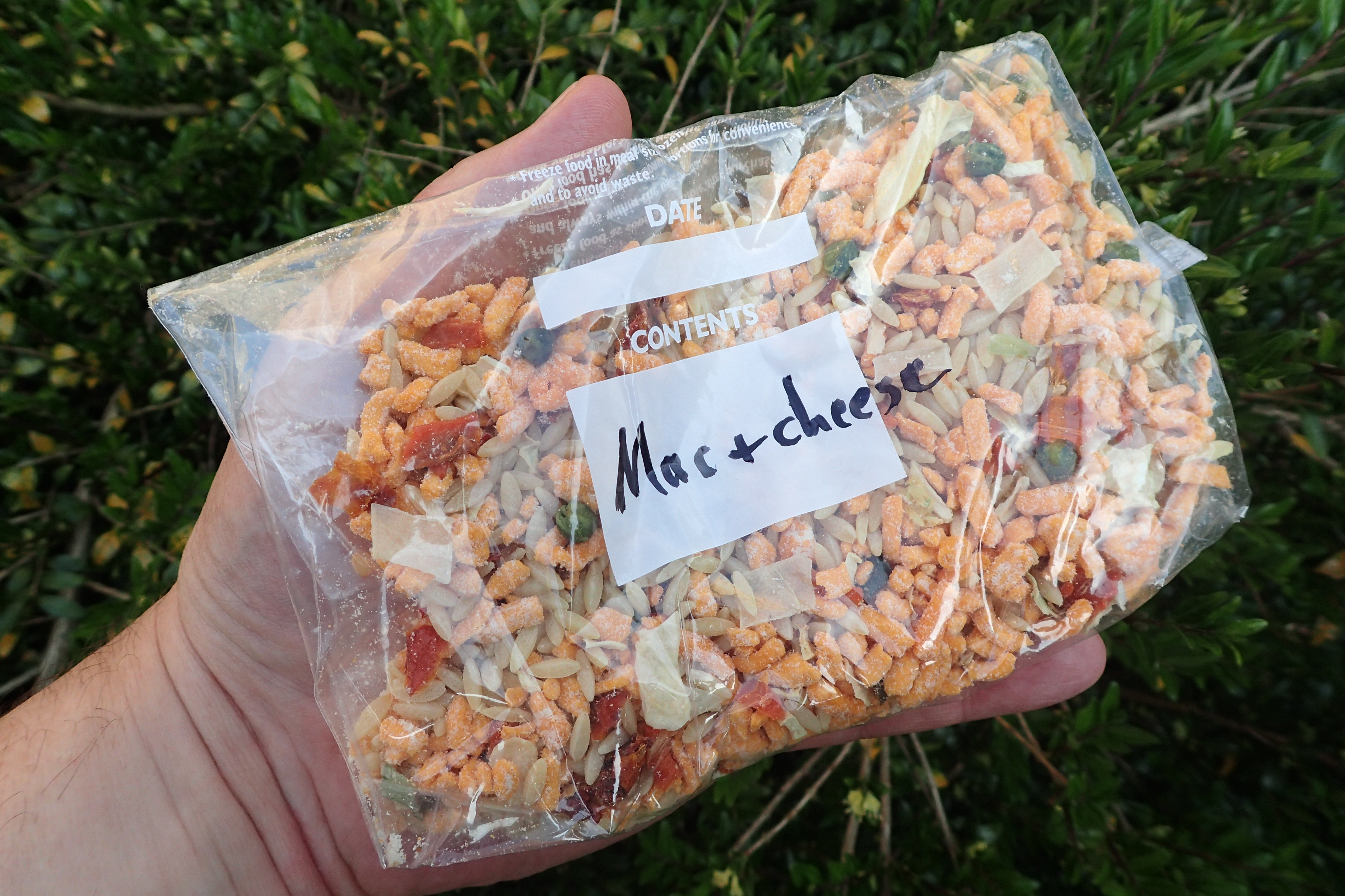 Dehydrated meal pre-prepared at home