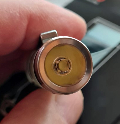 CREE XP-G3 LED. There is a Nichia LED alternative. These can be distinguished by their more orange LED