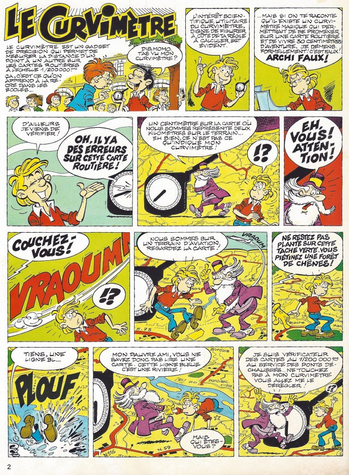 Le Curvimètre- a two-page cartoon in Pif Gadget