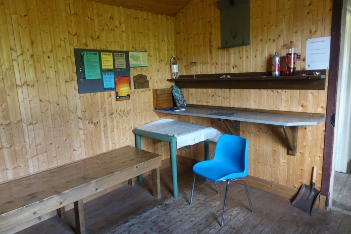 Carefully maintained interior of the Schoolhouse bothy