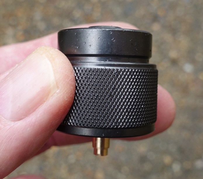 30.6g G-Works adapter for converting higher pressure and heavier propane gas bottles