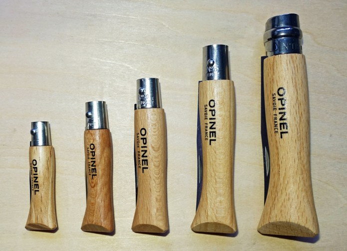 Traditional Opinel beech handled, stainless steel  Opinels No's 2-6