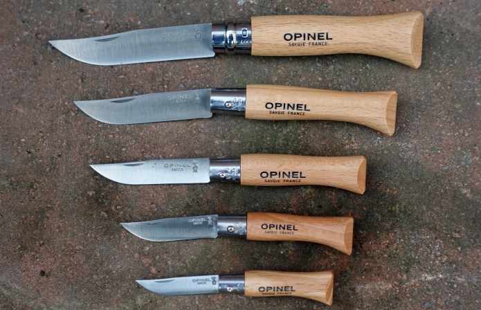 The smallest folders in the Opinel range, from the diminutive No.2 to the No.6, which is still a modestly sized knife