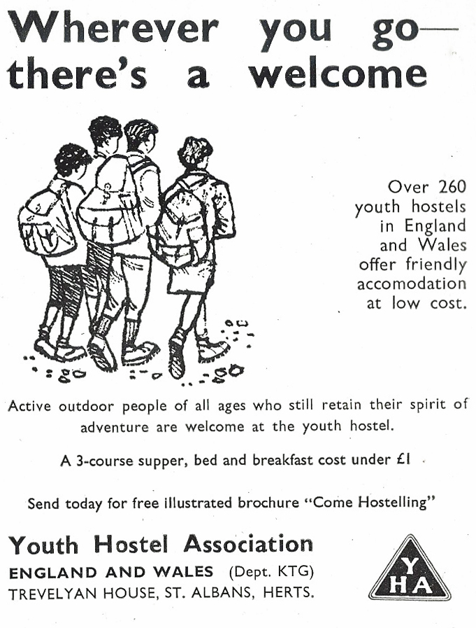 YHA advert from 1972 edition of Know the Game-Rambling and Youth Hostelling