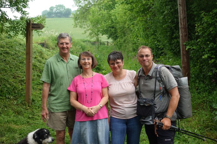 Three Points of the Compass walked across the UK in 2018. I stopped in with friends Colin and Annette for a couiple of days for R&R en route. Mrs Three Points of the Compass came to join me, bring resupply with her (new trail shoes). Setting off afterward, my pacer beads can be seen hanging from my packs shoulder strap
