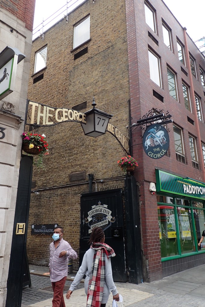 Entrance to the 17th century George Inn, once frequented by William Shakespeare