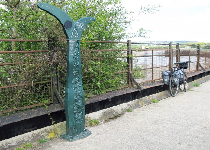 Probably the first Millennium Milepost seen by Three Points of the Compass. Passed while cycling the Tarka Trail in 2009