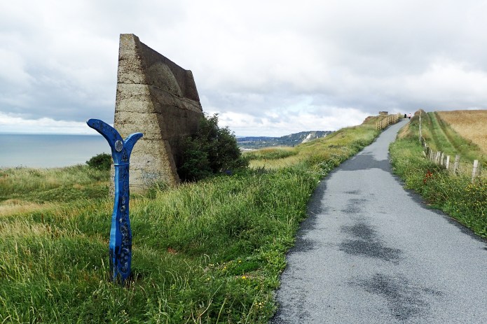 Millennium Mileposts are often encoutnered where a long distance footpath runs concurrent with a National Cycle route. A Fossil Tree was passed by Three Points of the Compass when walking the North Downs Way, and again when completing the Saxon Shore Way in 2020