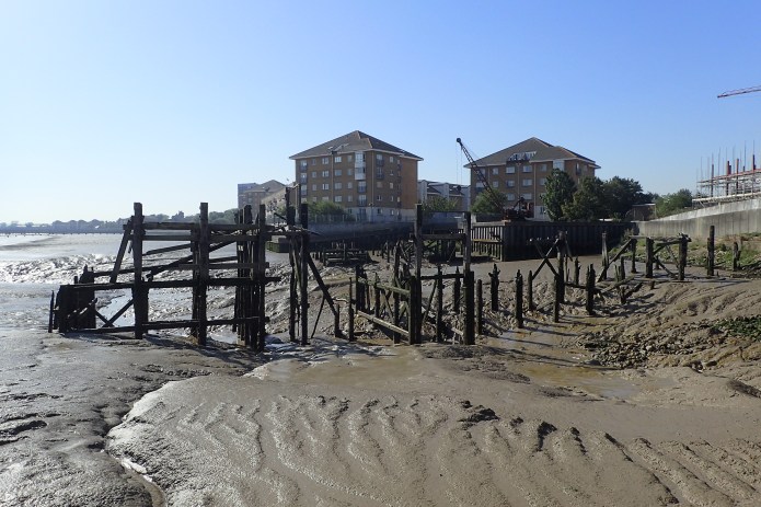 Following the Thames Path past remants of wharves and riverside industry long gone