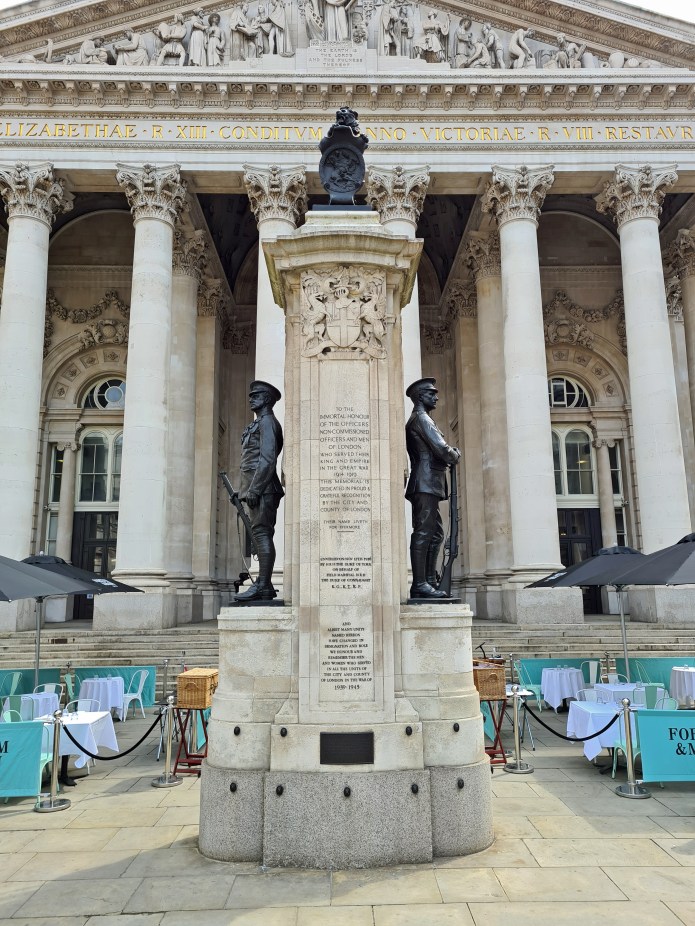 London Troops War Memorial, sculptor Alfred Drury, Stone-carver and letterer William Silver Frith, architect Sir Aston Webb