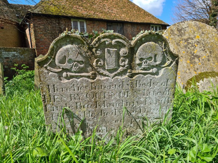 Headstone in Luddenham churchyard
