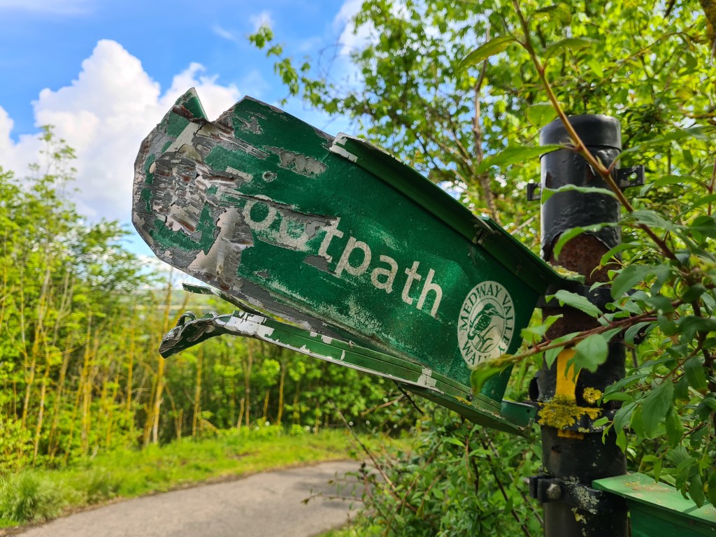 Battered signage was a metaphor for much of the remainder of the days walk