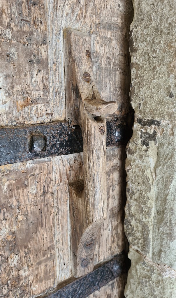 Wooden door handle and latch to Graveney church, sadly the door was locked today