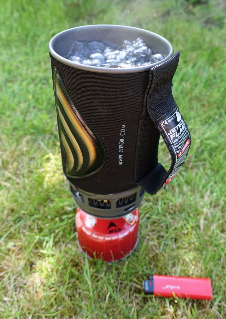The Jetboil Flash pot makes for a tall and unsteady combination