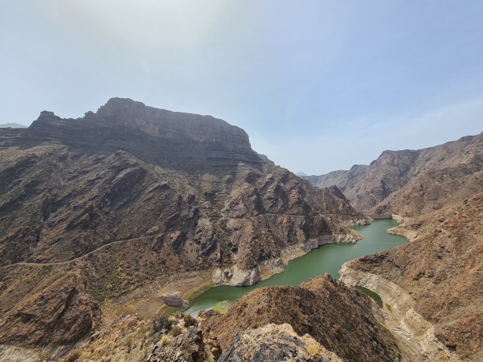 The winding mountain roads in the southern part of the Tamadaba National Park on Gran Canaria