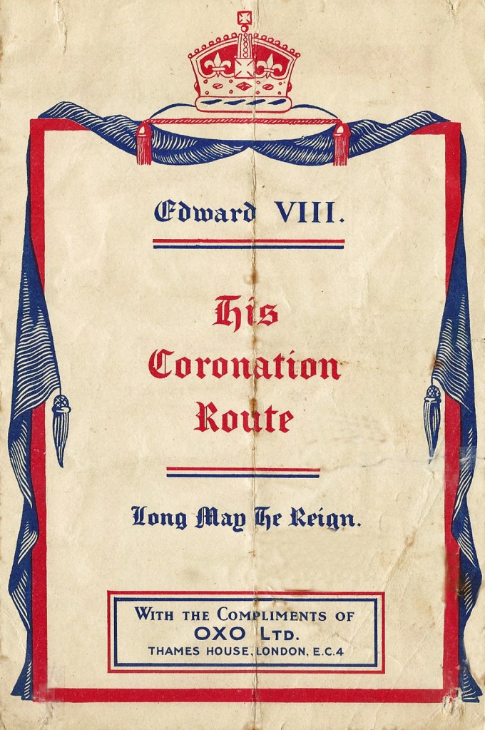 Oxo EviiiR coronation map, 1936